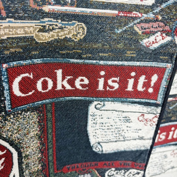 Vintage Coke Coca Cola Vest Unisex Adult M (Tag Missing) Black Red Tapestry - Picture 6 of 10